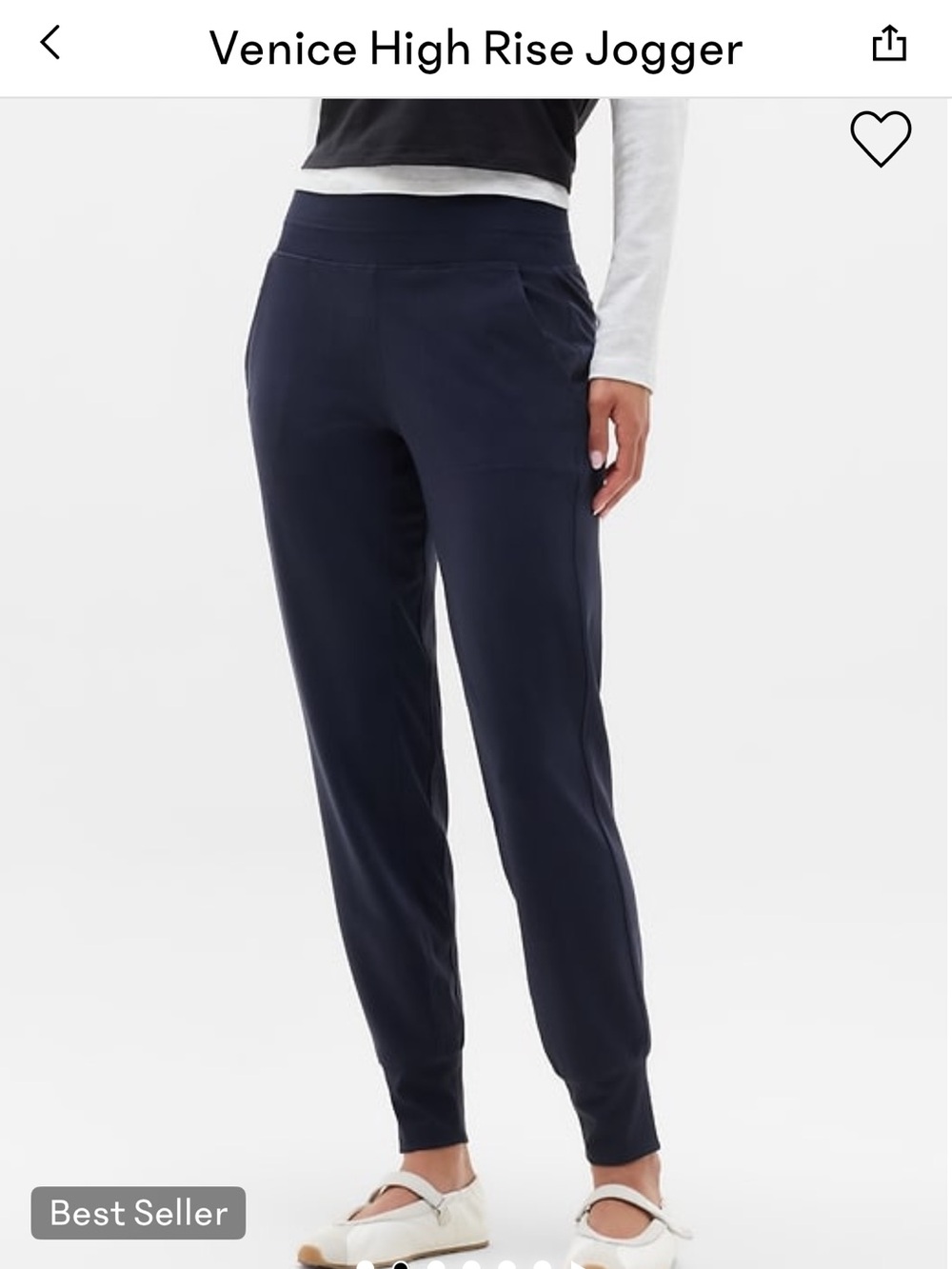 Athleta Navy Venice High-Rise Jogger Pants